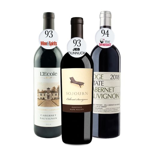 Trio American Sojourn Oakville, Lecole Cabernet Sauvignon, Ridge Estate Cabernet Sauvignon